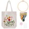 Embroidery Kit Canvas Tote Bag for Beginners,Cross Stitch Kits for Adults,DIY Crafts Needlepoint Include Hummingbird Floral Pattern,Women Shopping Reusable Grocery Bags